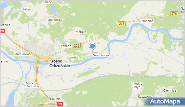 mapa Gostchorze, Gostchorze na mapie Targeo